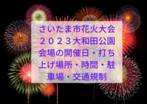 さいたま市花火大会２０２３大和田公園会場の開催日・打ち上げ場所・時間・駐車場・交通規制